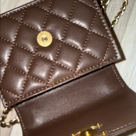 Chanel Dark Brown Quilted Mini Bag with Gold Chain - Picture 7 of 14